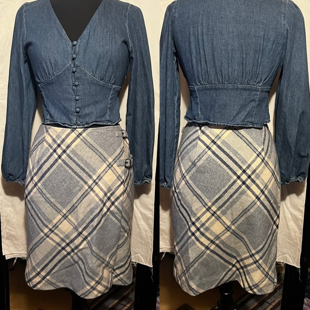 Liz Claiborne plaid wool miniskirt